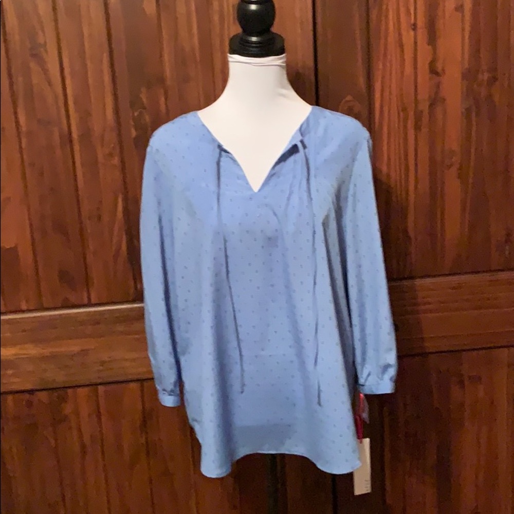 NWT Blue 3/4 sleeve tunic blouse